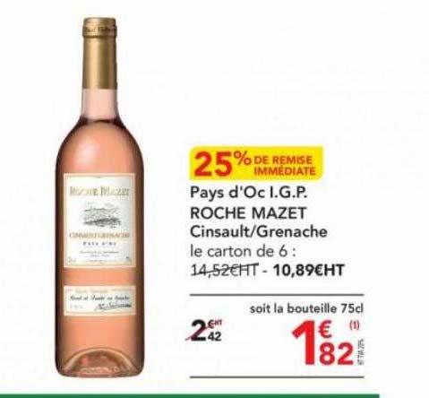 pays d'oc i.g.p. roche mazet cinsault-grenache