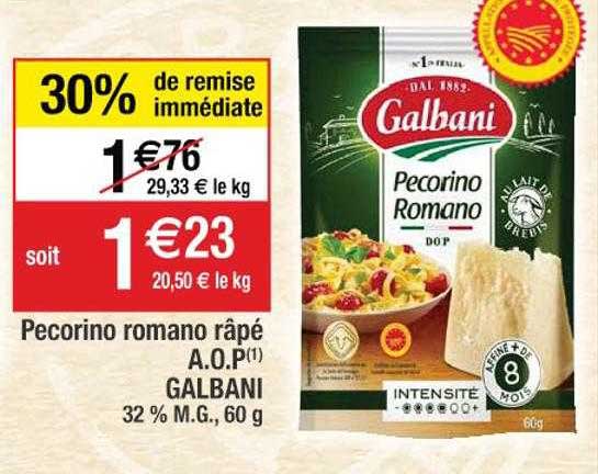 pecorino romano râpé a.o.p. galbani