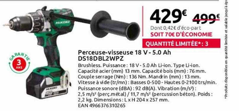 perceuse-visseuse 18v - 5.0Ah hikoki