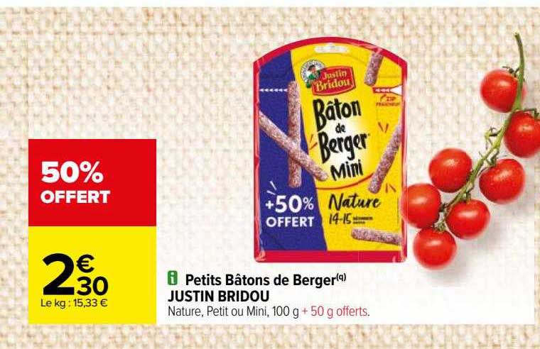 petits bâtons de berger justin bridou