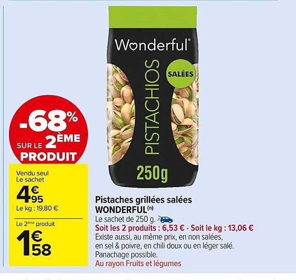 Pistaches Grillées Salées Wonderful