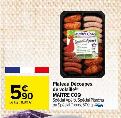 plateau découpes de volaille maître coq