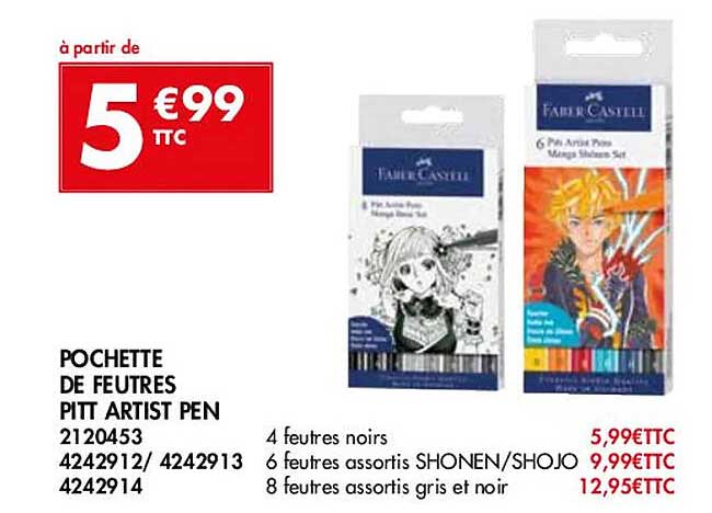 pochette de feutres pitt artist pen