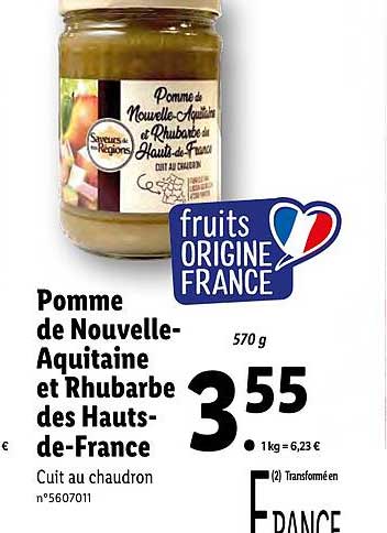 pomme de nouvelle-aquitaine et rhubarbe des hauts-de-france