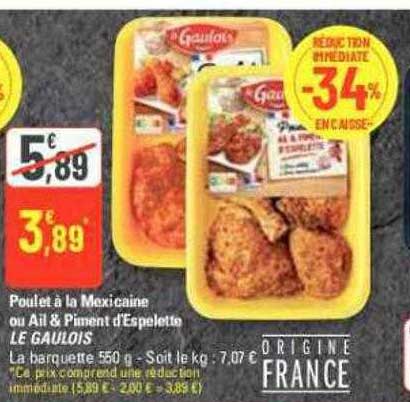 poulet à la mexicaine ou ail & piment d'espelette le gaulois