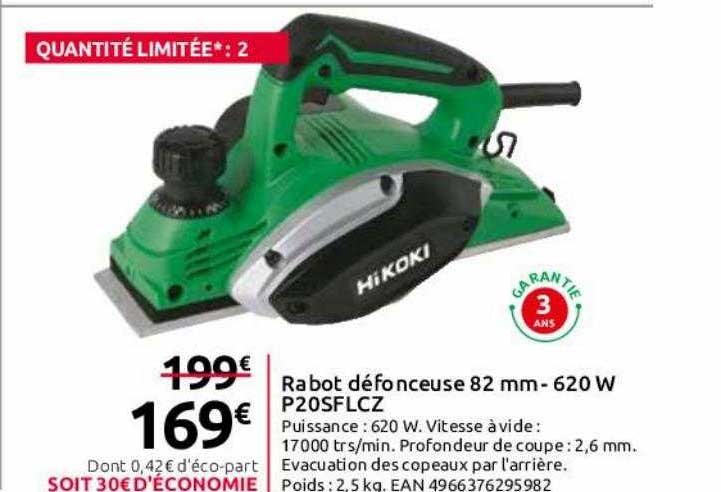 rabot défonceuse 82 mm - 620 w hikoki
