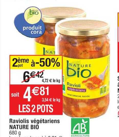 raviolis végétariens nature bio