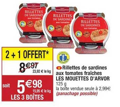 rillettes de sardines aux tomates fraîches les mouettes d'arvor