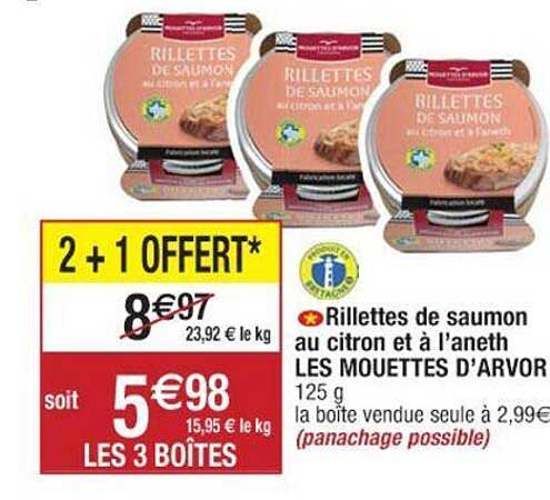 rillettes de saumon au citron et à l'aneth les mouettes d'arvor