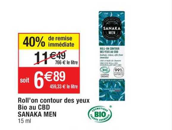 Roll'on Contour Des Yeux Bio Au Cbd Sanaka Men