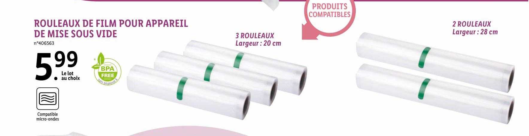 rouleaux de film pour appareil de mise sous vide