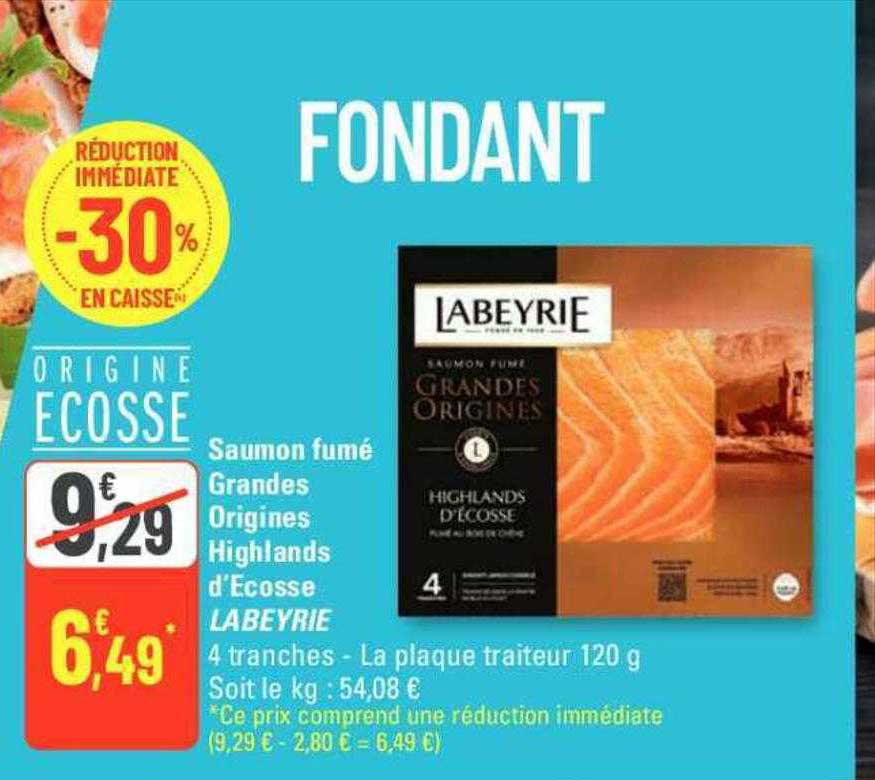 saumon fumé grandes origines highlands d'écosse labeyrie