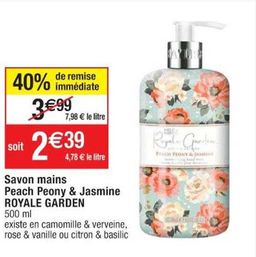 Savon Mains Peach Peony & Jasmine Royale Garden