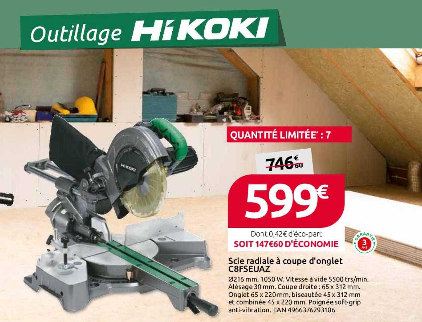 scie radiale à coupe d'onglet c8fseuaz hikoki