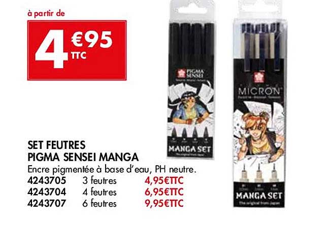 set feutres pigma sensei manga