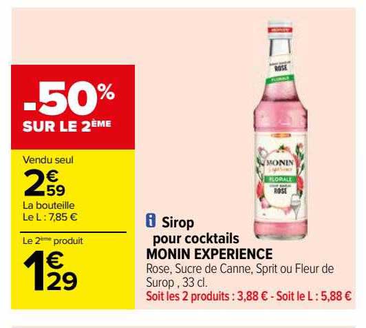 sirop pour cocktails monin expérience