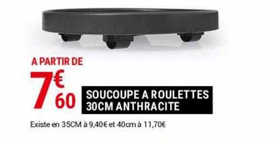 soucoupe à roulettes 30 cm anthracite
