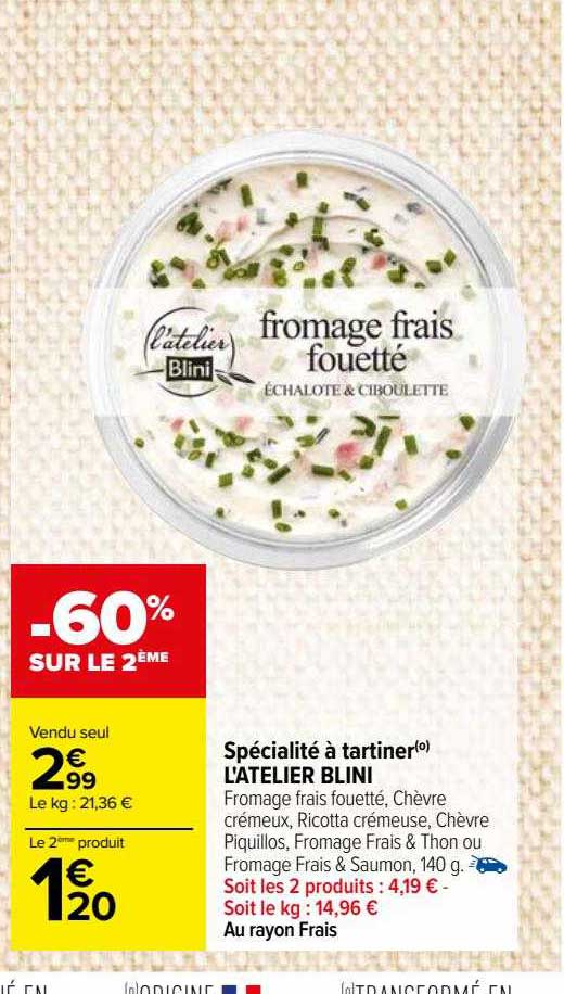 spécialité à tartiner l'atelier blini