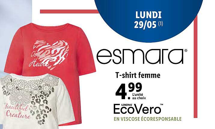 t-shirt femme esmara