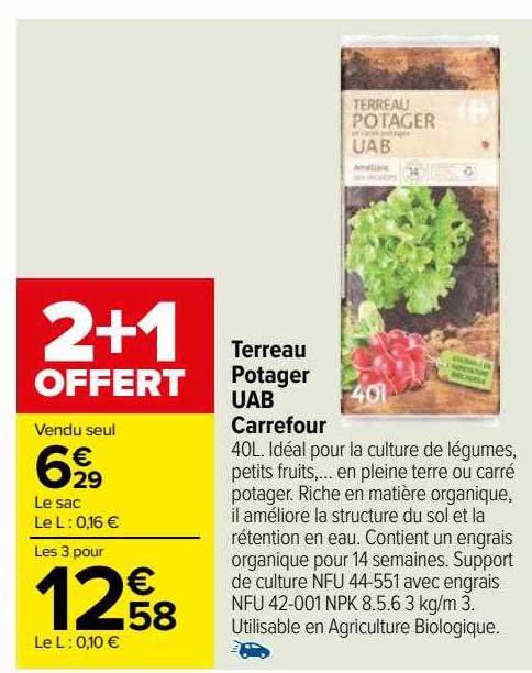 terreau potager uab carrefour