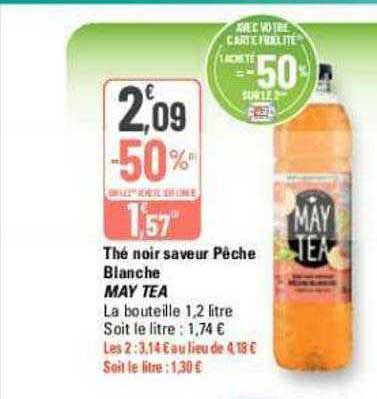 thé noir saveur pêche blanche may tea
