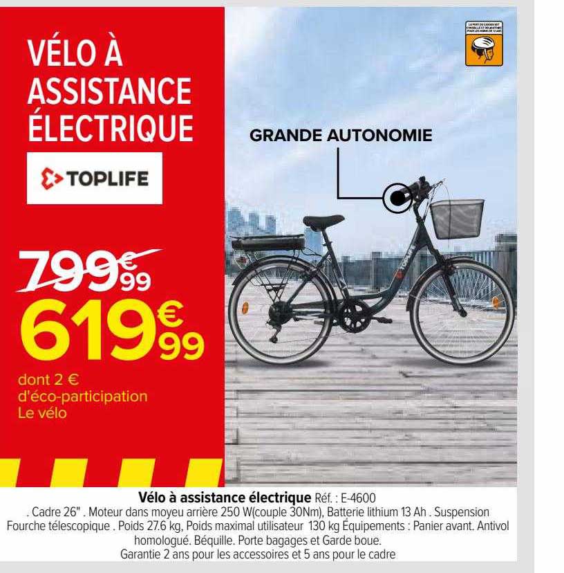 vélo à assistance électrique toplife