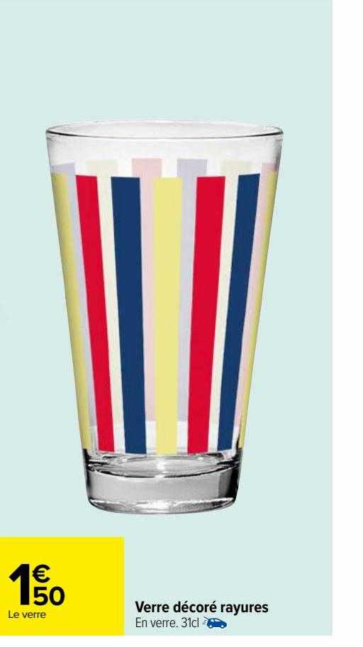 verre décoré rayures
