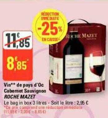 vin de pays d'oc cabernet sauvignon roche mazet