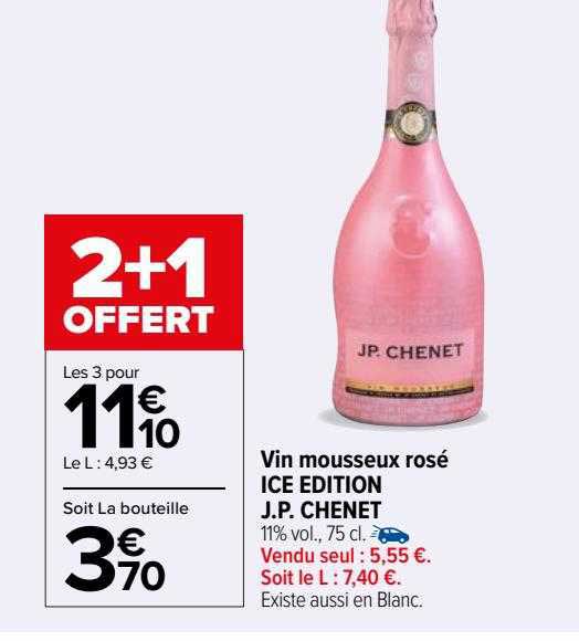 vin mousseux rosé ice édition j.p. chenet