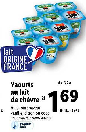 Yaourts Au Lait De Chèvre