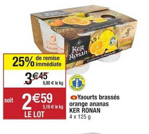 yaourts brassés orange ananas ker ronan