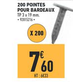 200 pointes pour bardeaux