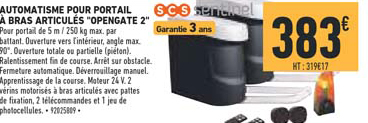 Automatisme Pour Portail à Bras Articulés Opengate 2 Scs Sentinel