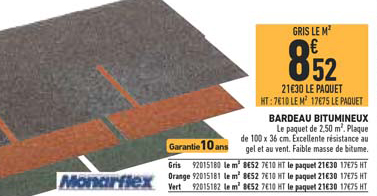 bardeau bitumineux monarflex