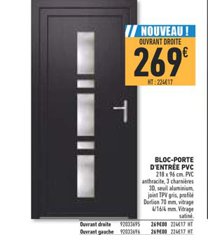 bloc porte d'entrée pvc