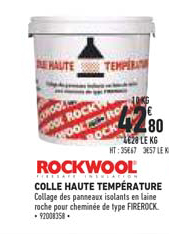 colle haute température rockwool