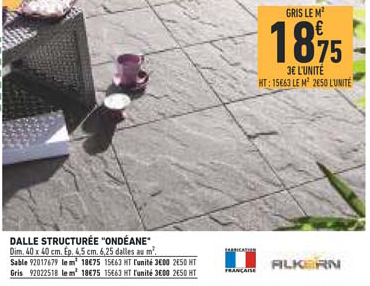 dalle structurée ondéane