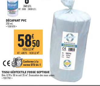 décapant pvc tissu géotextile fosse septique