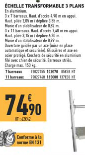 échelle transformable 3 plans
