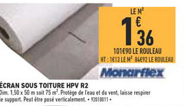 écran sous toiture hpv r2 monarflex