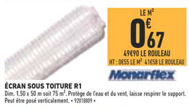 écran sous toiture r1 monarflex