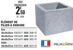 élément de pilier à enduire
