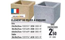 élément de pilier à enduire