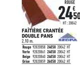 faîtière crantée double pans