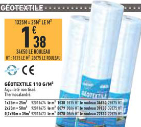 géotextile 100g m2