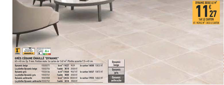 grès cérame émaillé dynamic
