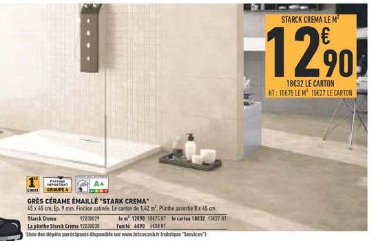 grès cérame émaillé stark crema