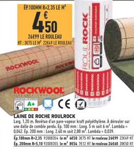 laine de roche roulrock rockwool