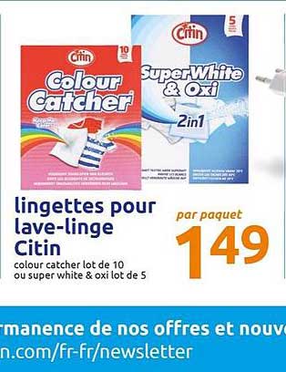 lingettes pour lave linge citin