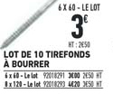 lot de 10 tirefonds à bourrer